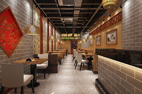 阿里传统中式餐厅餐馆装修设计效果图
